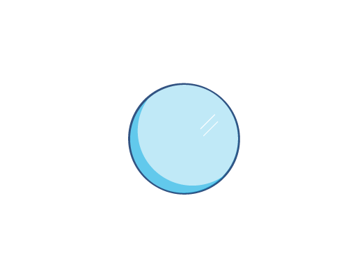 ilustrace kontaktní čočky ACUVUE® se světle modrým zabarvením